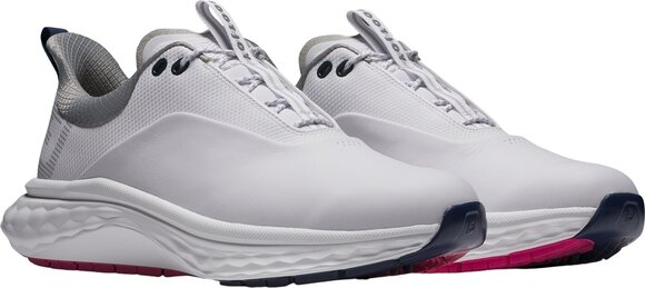 Chaussures de golf pour hommes Footjoy Quantum Mens Golf Shoes White/Blue/Pink 40,5 - 5