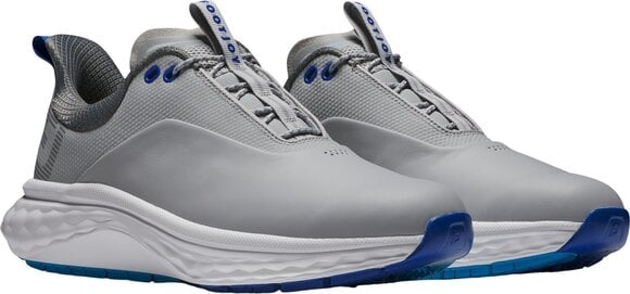 Pantofi de golf pentru bărbați Footjoy Quantum Mens Golf Shoes Grey/White/Blue 40,5 - 5
