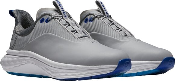 Pánské golfové boty Footjoy Quantum Mens Golf Shoes Grey/White/Blue 44,5 - 5