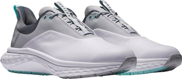 Chaussures de golf pour hommes Footjoy Quantum Mens Golf Shoes White/White/Grey 40,5 - 5