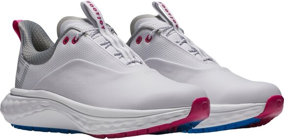 Chaussures de golf pour femmes Footjoy Quantum Womens Golf Shoes White/Blue/Pink 36,5 - 5