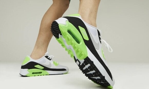 Chaussures de golf pour hommes Nike Air Max 90 G White/Black 44,5 (Déjà utilisé) - 16