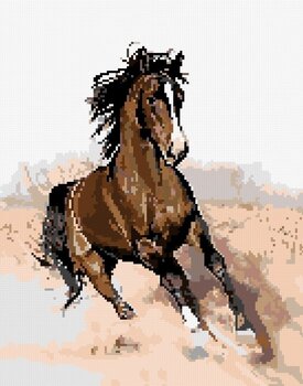 Ζωγραφική με διαμάντια Zuty Ζωγραφική με διαμάντια καφετί άλογο στην άμμο - 3