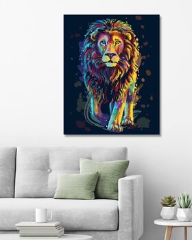 Диамантено рисуване Zuty Цветен портрет на лъв - 2