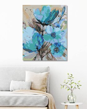 Diamantové maľovanie Zuty Abstraktné modré kvety II - 2