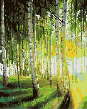 Диамантено рисуване Zuty Брези в осветената гора - 3