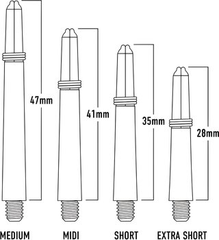 Corps de la fléchette Harrows Nylon Black Courtes Courtes Corps de la fléchette - 2