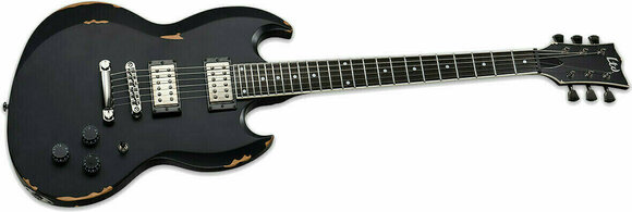 Electric guitar ESP LTD VOLSUNG Distressed Black Satin - 3