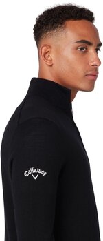 Pulover s kapuco/Pulover Callaway 1/4 Zipped Mens Merino Sweater Black Onyx XL - 5