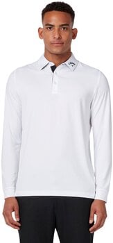 Camisa pólo Callaway Long Sleeve Performance Mens Polo Bright White 2XL - 3