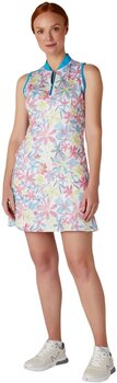 Skirt / Dress Callaway Womens Chev Floral Dress With Back Flounce Brilliant White L - 3