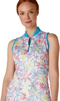 Поли и рокли Callaway Womens Chev Floral Dress With Back Flounce Brilliant White M - 6