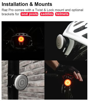 Oświetlenie rowerowe tylne Shanren Raz Pro Bike Taillight Black Oświetlenie rowerowe tylne - 11