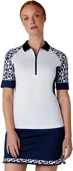 Camiseta polo Callaway Two-Tone Geo 1/2 Sleeve Zip Womens Polo Brilliant White S Camiseta polo - 3