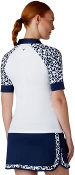 Polo Shirt Callaway Two-Tone Geo 1/2 Sleeve Zip Womens Polo Brilliant White XL Polo Shirt - 4