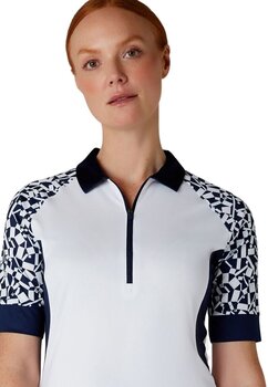 Polo Shirt Callaway Two-Tone Geo 1/2 Sleeve Zip Womens Polo Brilliant White XL Polo Shirt - 5