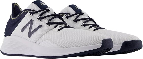 Chaussures de golf pour hommes New Balance Fresh Foam ROAV Mens Golf Shoes White/Navy 42 - 2