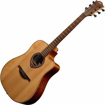 Elektroakustická kytara Dreadnought LAG T170DCE Natural Satin - 3
