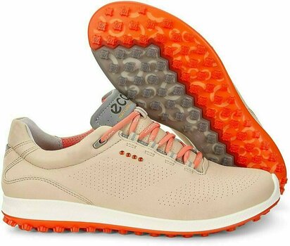 Golfskor för dam Ecco Biom Hybrid 2 Womens Golf Shoes Oyester/Coral Blush 38 - 6