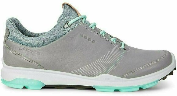 Calçado de golfe para mulher Ecco Biom Hybrid 3 Womens Golf Shoes Wild Dove/Emerald 41 - 8