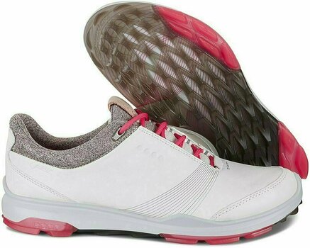 Chaussures de golf pour femmes Ecco Biom Hybrid 3 Womens Golf Shoes White/Teaberry 36 - 7
