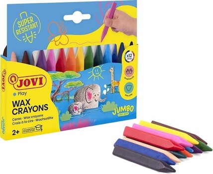 Wachse Jovi Jumbo Easy Grip Case Triangular Wax Crayons Wachse 12 Farben - 2