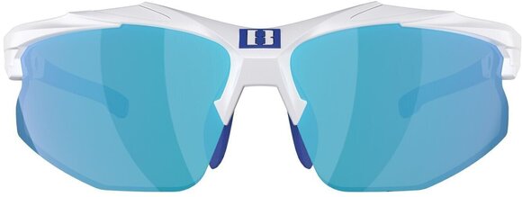Cycling Glasses Bliz Hybrid 52806-03 White w Blue Logo/Smoke w Blue Multi plus Spare Lens Orange And Clear Cycling Glasses - 2