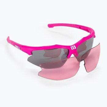 Cycling Glasses Bliz Hybrid Small 52808-41 Matt Pink/Smoke w Silver Mirror plus Spare Lens Orange And Clear Cycling Glasses - 2