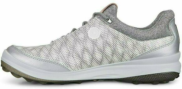 Calçado de golfe para homem Ecco Biom Hybrid 3 Mens Golf Shoes Branco-Silver - 2