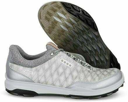 Golfsko til mænd Ecco Biom Hybrid 3 Mens Golf Shoes hvid-Silver - 6