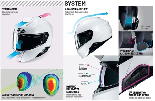 Helmet HJC i91 Solid Pearl White XS Helmet - 6