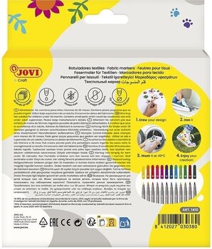 Felt-Tip Pen Jovi Textile Markers Mix 12 pcs - 2