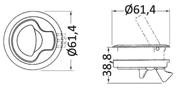 Pokrovi in vrata Osculati Flush pull latch white nylon with lock - 4