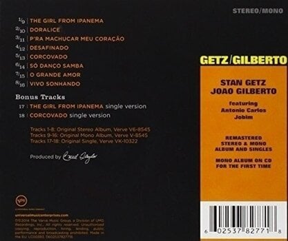 Muzyczne CD Stan Getz & Joao Gilberto - Getz/Gilberto (Reissue) (Remastered) (CD) - 2
