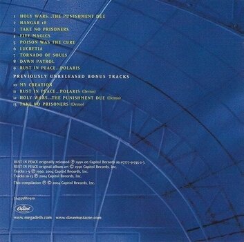 Musiikki-CD Megadeth - Rust In Peace (Reissue) (Remastered) (CD) - 3