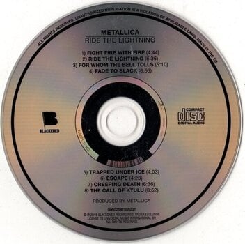 Glazbene CD Metallica - Ride The Lightning (Reissue) (Remastered) (CD) - 2