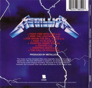 Zenei CD Metallica - Ride The Lightning (Reissue) (Remastered) (CD) - 3