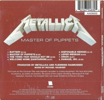 CD диск Metallica - Master Of Puppets (Reissue) (Remastered) (CD) - 3
