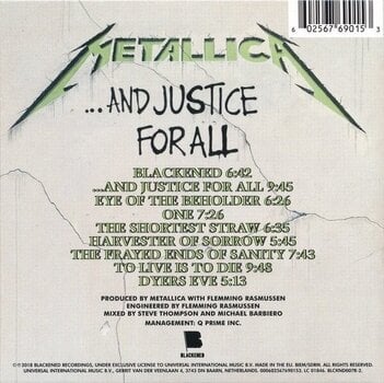 CD de música Metallica - And Justice For All (Reissue) (Remastered) (CD) CD de música - 3