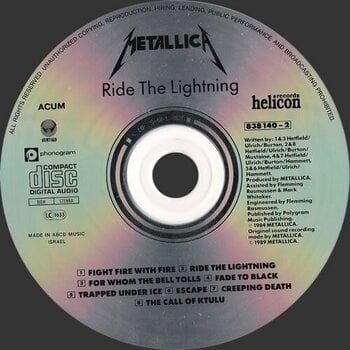 CD musicali Metallica - Ride The Lightening (Reissue) (CD) - 2