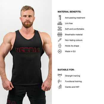 Träning T-shirt Nebbia Gym Tank Top Strength Black L Träning T-shirt - 5