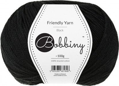 Fios para tricotar Bobbiny Friendly Yarn Black - 4