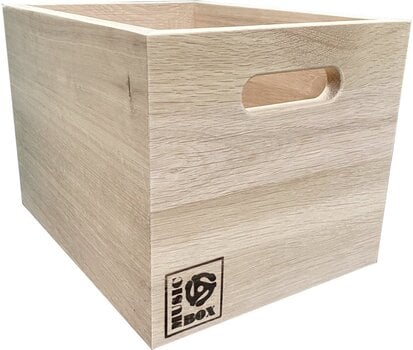 Škatla za vinilne plošče Music Box Designs 7 inch Vinyl Storage Box- ‘Singles Going Steady' Natural Oak - 2
