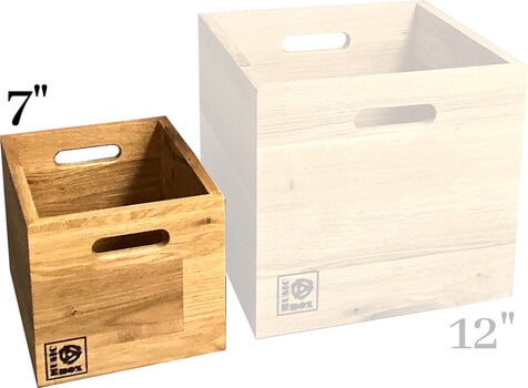 Škatla za vinilne plošče Music Box Designs 7 inch Vinyl Storage Box- ‘Singles Going Steady' Natural Oak - 4