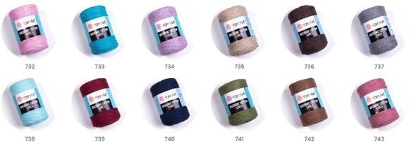 Sladd Yarn Art Macrame Cotton Lurex Sladd 2 mm 728 - 5