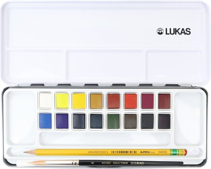 Farba akwarelowa Lukas Aquarell Studio Watercolor Paint Metal Box Zestaw farb akwarelowych 16 sztuk - 6