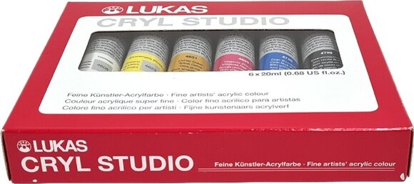 Akryylimaali Lukas Cryl Studio Cardboard Box Set of Acrylic Paints 6 x 20 ml - 3