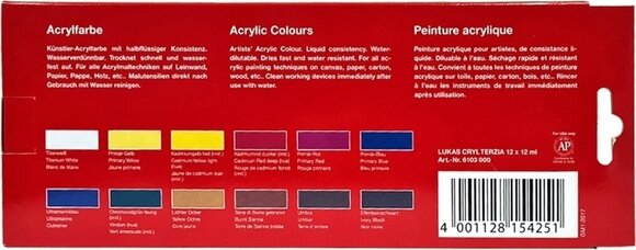 Farba akrylowa Lukas Cryl Terzia Acrylic Paint Cardboard Box Zestaw farb akrylowych 12 x 12 ml - 2