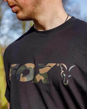 Horgászpóló Fox Horgászpóló Black/Camo Logo T-Shirt - S - 13