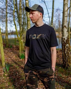 Horgászpóló Fox Horgászpóló Black/Camo Logo T-Shirt - S - 14